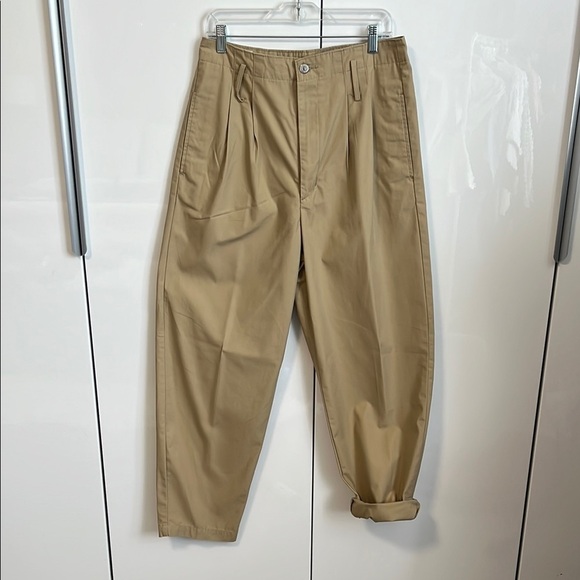 LEVI’S PREMIUM Khaki High Waist Cotton Pants Chinos Tapered Pleated, Size 30 - Picture 6 of 14